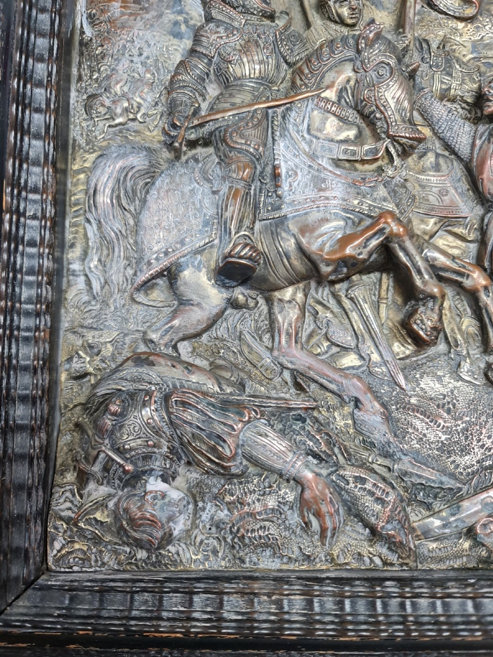 Large 19thc French Electrotype Plaque Depicting a Battle Scene View IX
