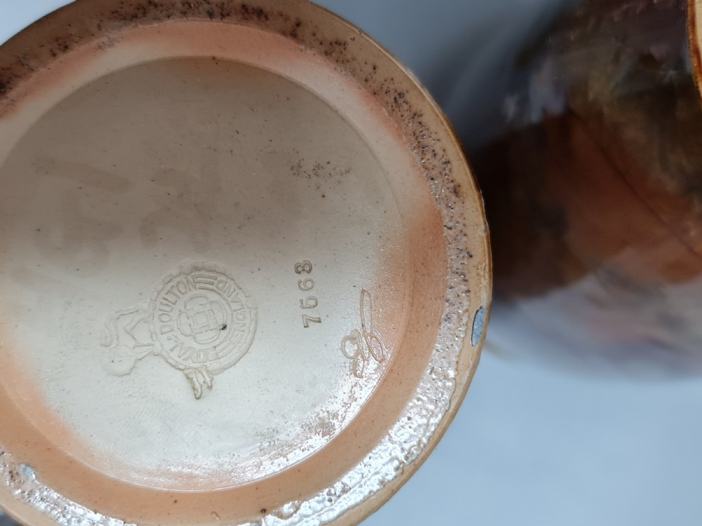 Large Autumnal Pair of Doulton Vases View VIII