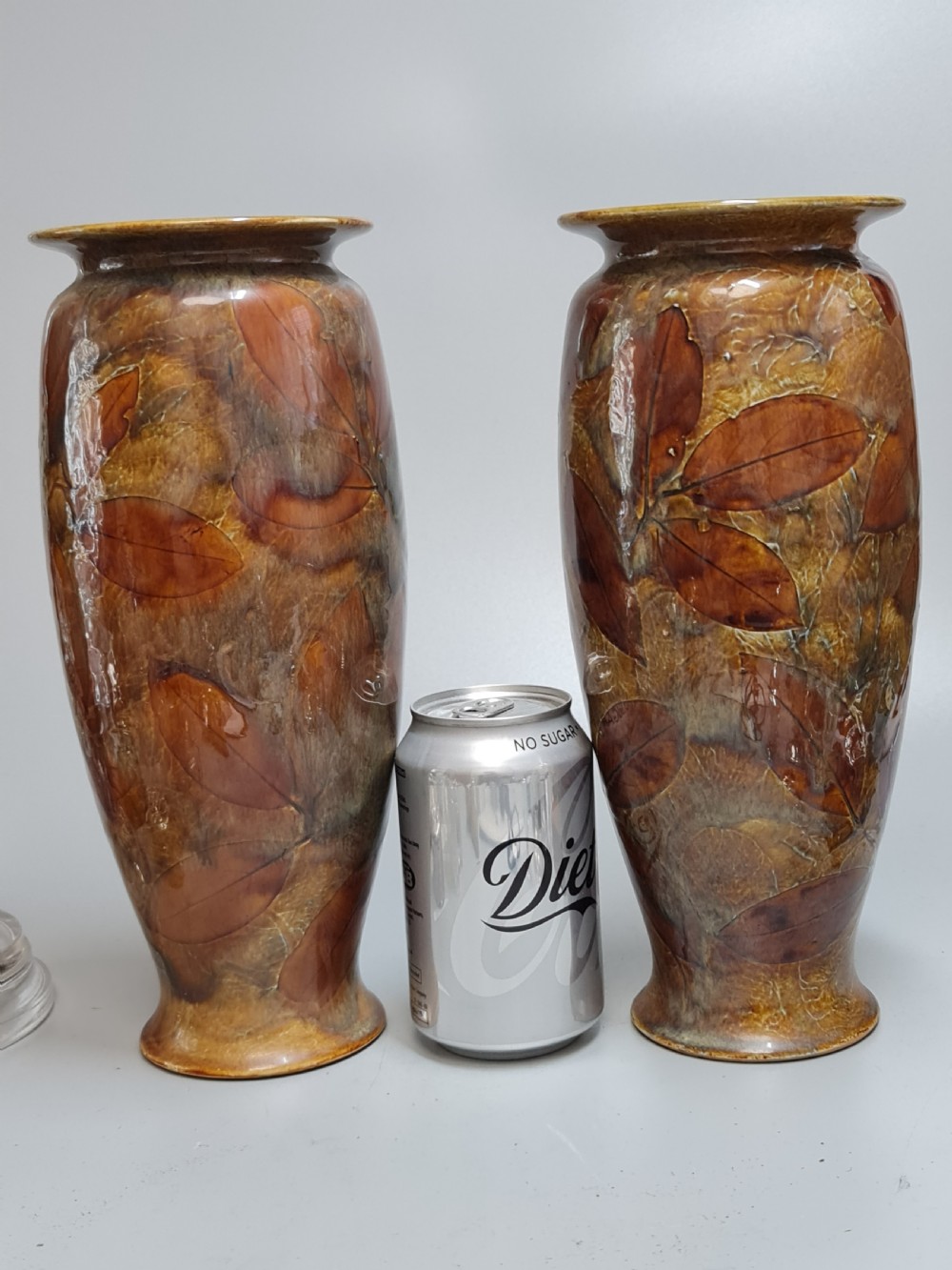 Large Autumnal Pair of Doulton Vases View IX