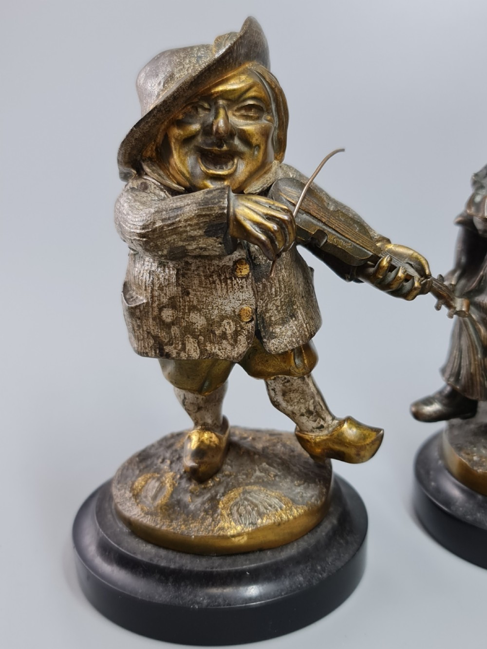 Charming Pair of 19thc European Bronze Figures of Mansion Dwarves View VI