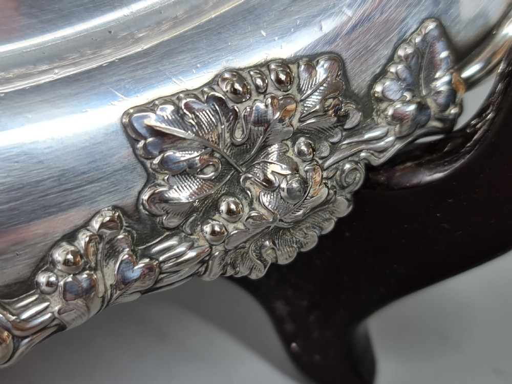 Beautiful Silver Plate on Copper Drinks Serving Tray c1920 View VIII