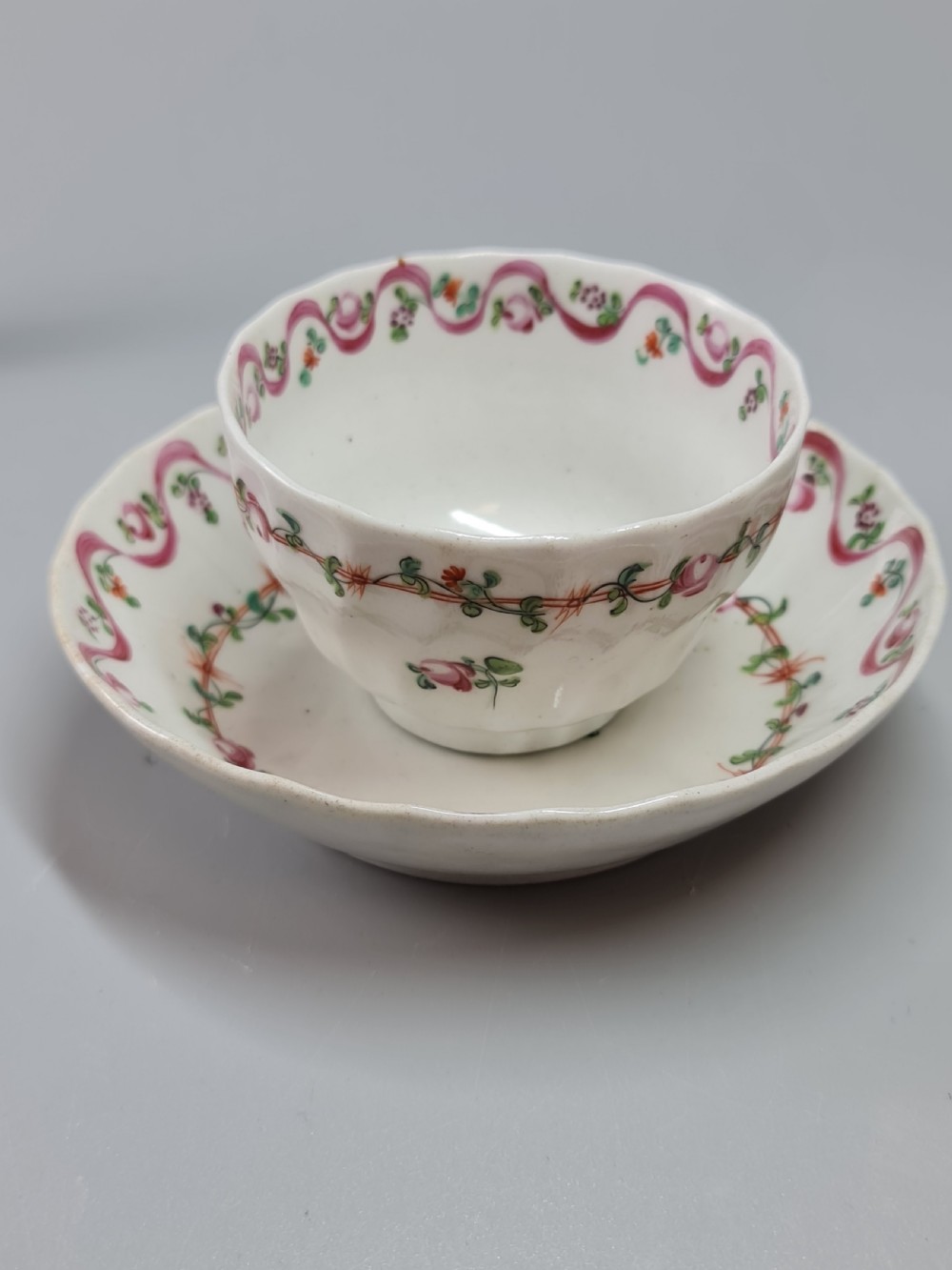 A delightful Late 18th Century fluted Tea Bowl and Saucer View V