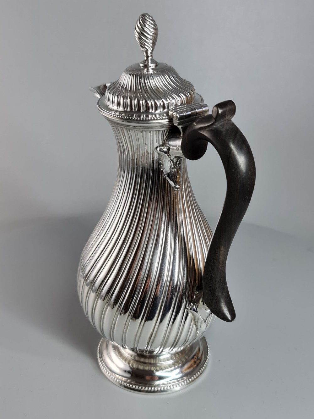 Exquisite 19thc Charles Stuart Harris HM Silver Wrythen Style Water Pot  Lon 1883 View III