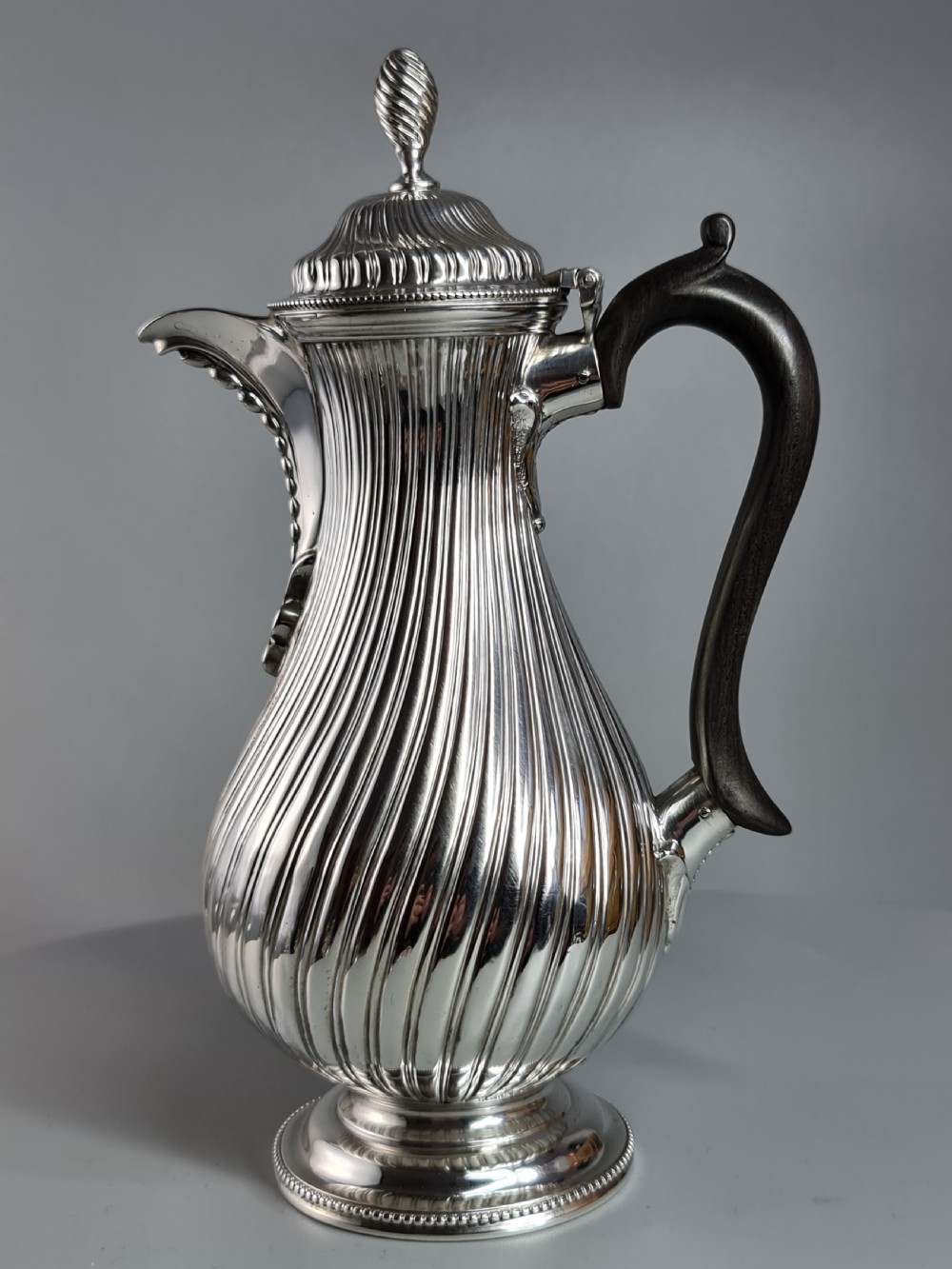 Exquisite 19thc Charles Stuart Harris HM Silver Wrythen Style Water Pot  Lon 1883 View IV
