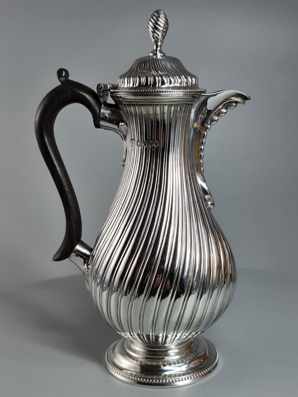 Exquisite 19thc Charles Stuart Harris HM Silver Wrythen Style Water Pot  Lon 1883 View V