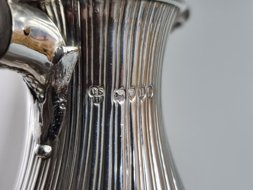 Exquisite 19thc Charles Stuart Harris HM Silver Wrythen Style Water Pot  Lon 1883 View VI