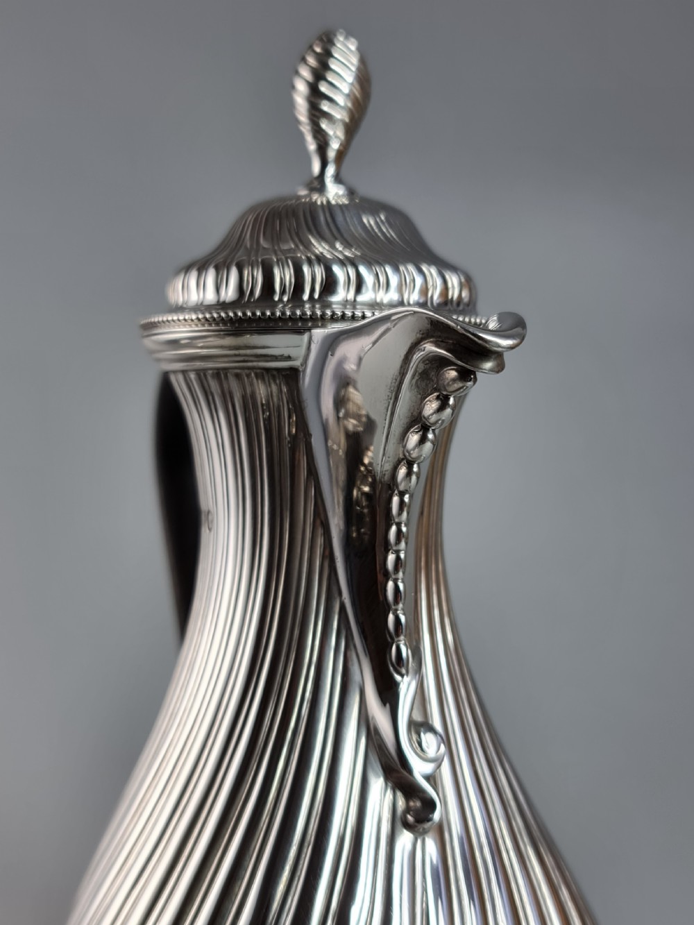Exquisite 19thc Charles Stuart Harris HM Silver Wrythen Style Water Pot  Lon 1883 View IX