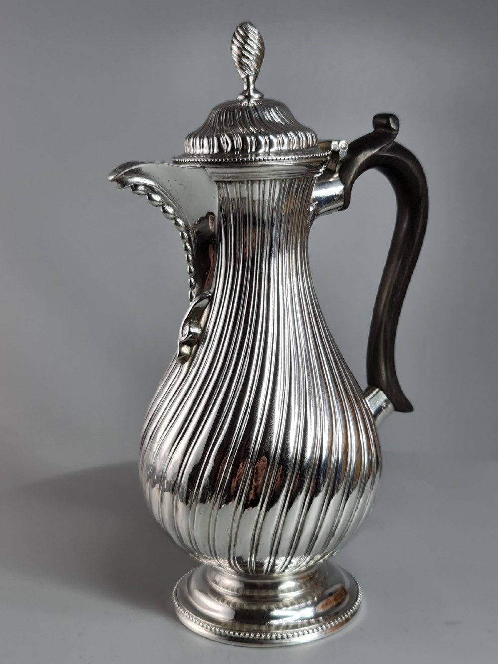 Exquisite 19thc Charles Stuart Harris HM Silver Wrythen Style Water Pot  Lon 1883 View XI