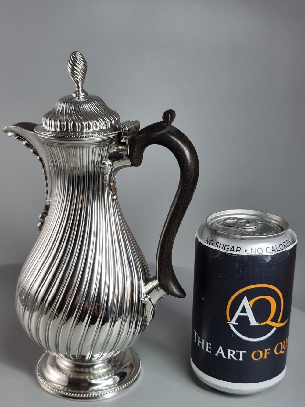 Exquisite 19thc Charles Stuart Harris HM Silver Wrythen Style Water Pot  Lon 1883 View XII