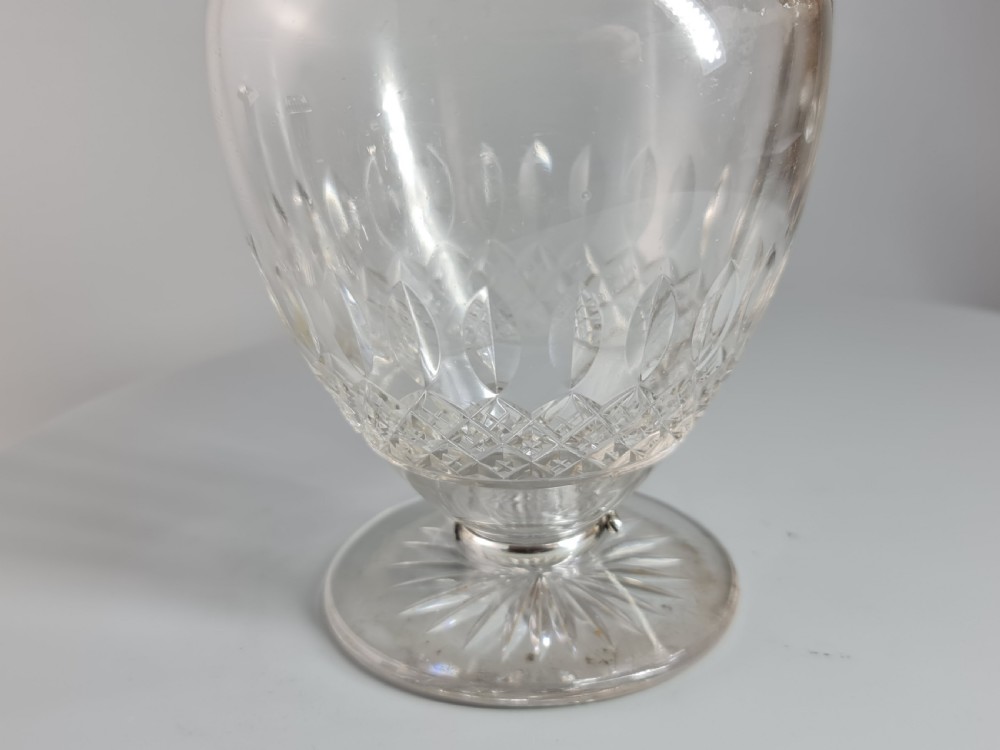Stunning Design Art Nouveau French Silver & Cut Glass Claret Jug c1900 View XVI