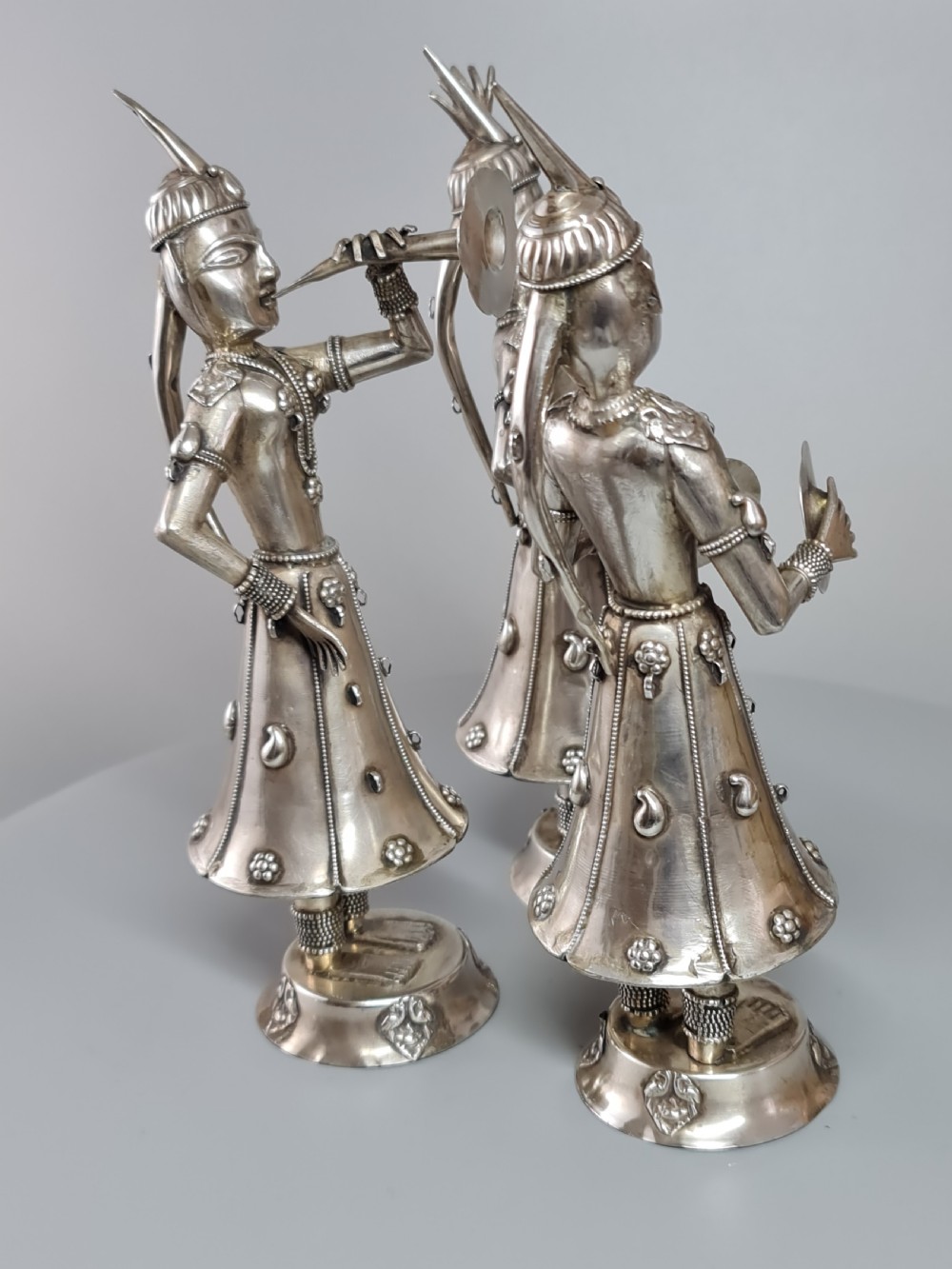 Fabulous trio of Large Vintage Solid Silver Indonesian Figures View VI