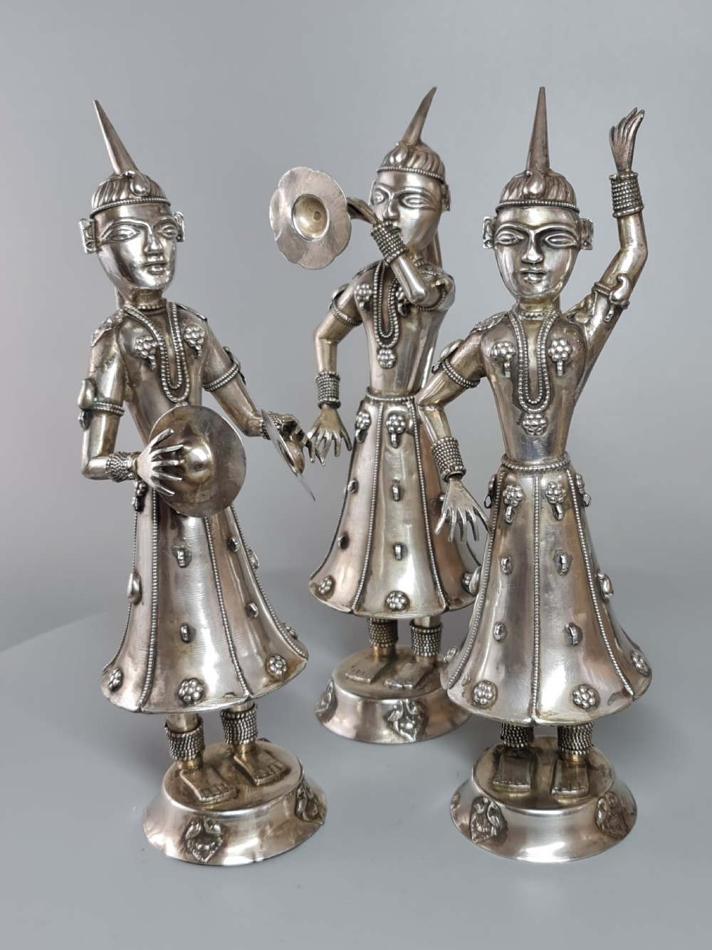 Fabulous trio of Large Vintage Solid Silver Indonesian Figures View VII
