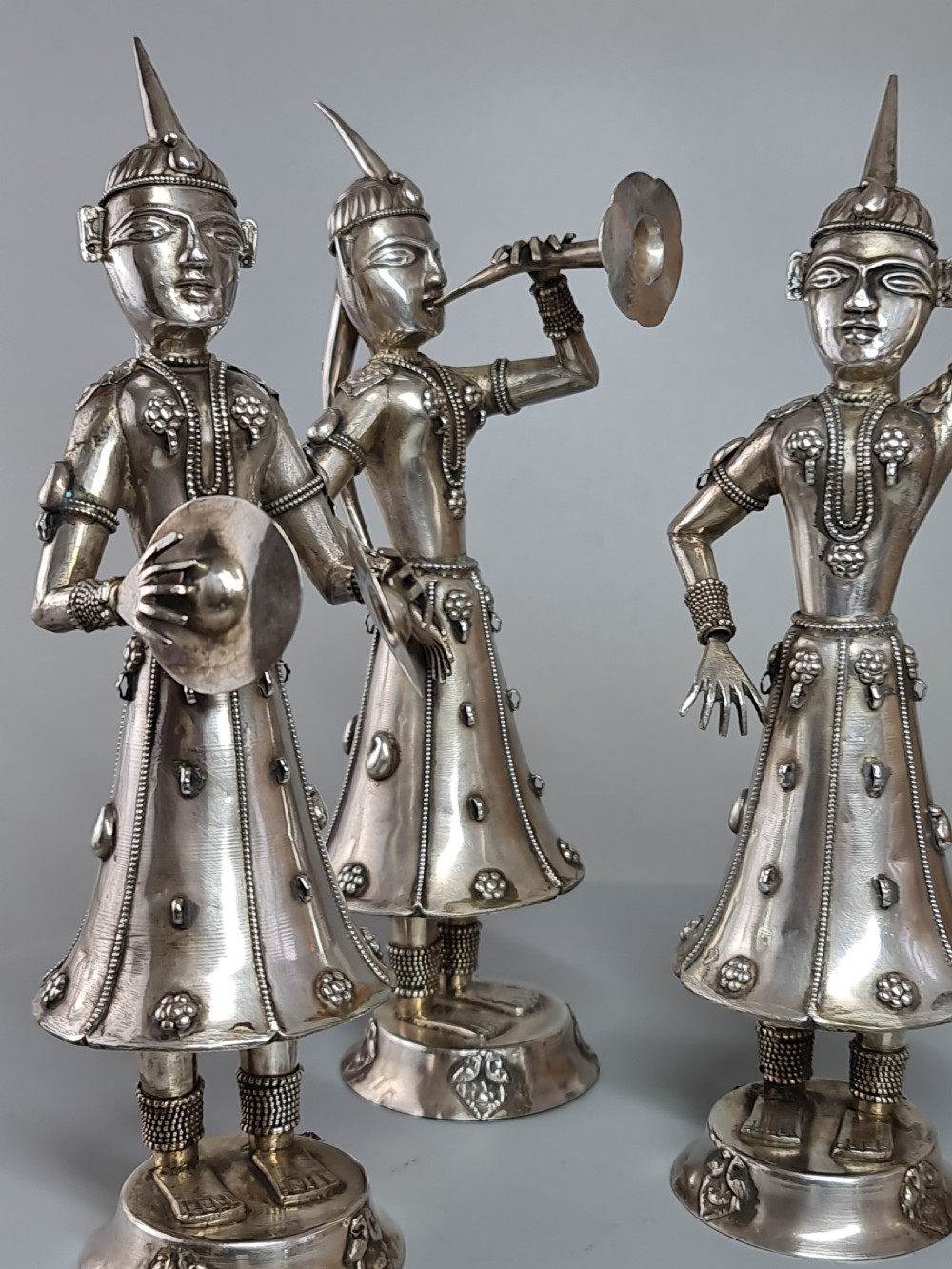 Fabulous trio of Large Vintage Solid Silver Indonesian Figures View VIII