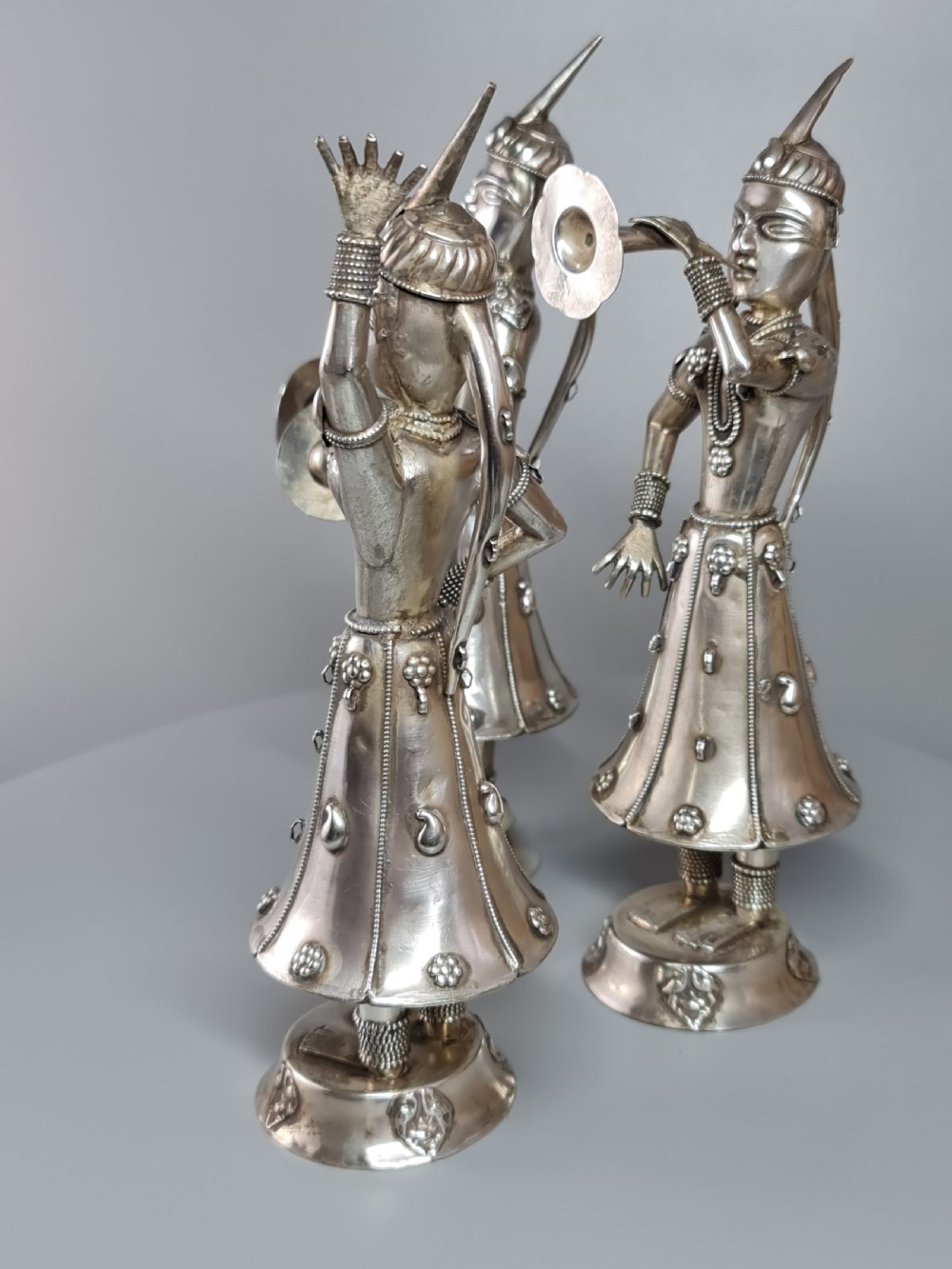 Fabulous trio of Large Vintage Solid Silver Indonesian Figures View IX