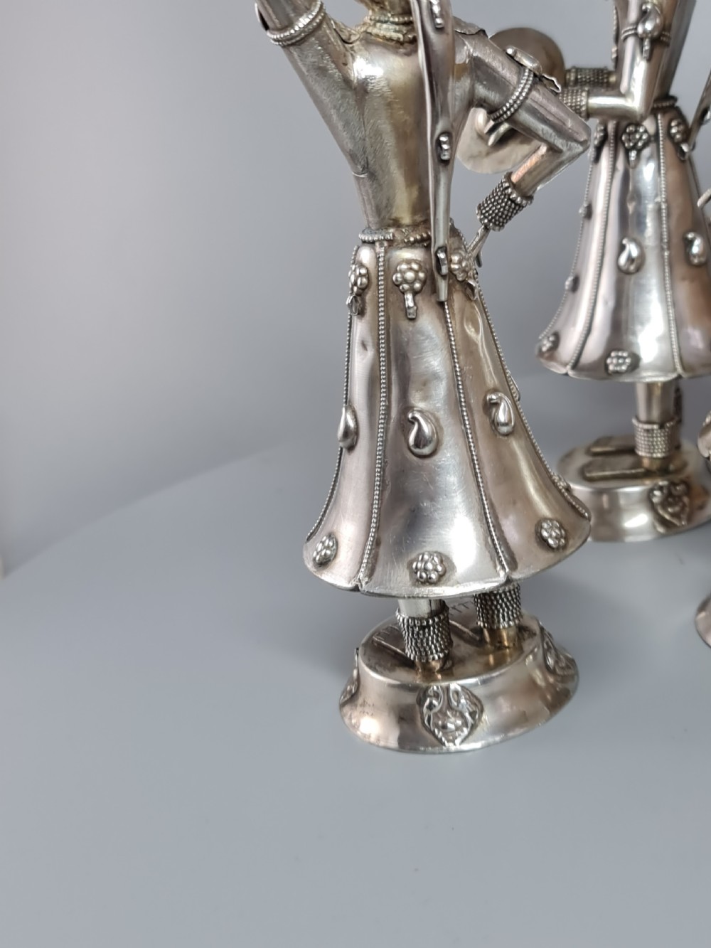 Fabulous trio of Large Vintage Solid Silver Indonesian Figures View X