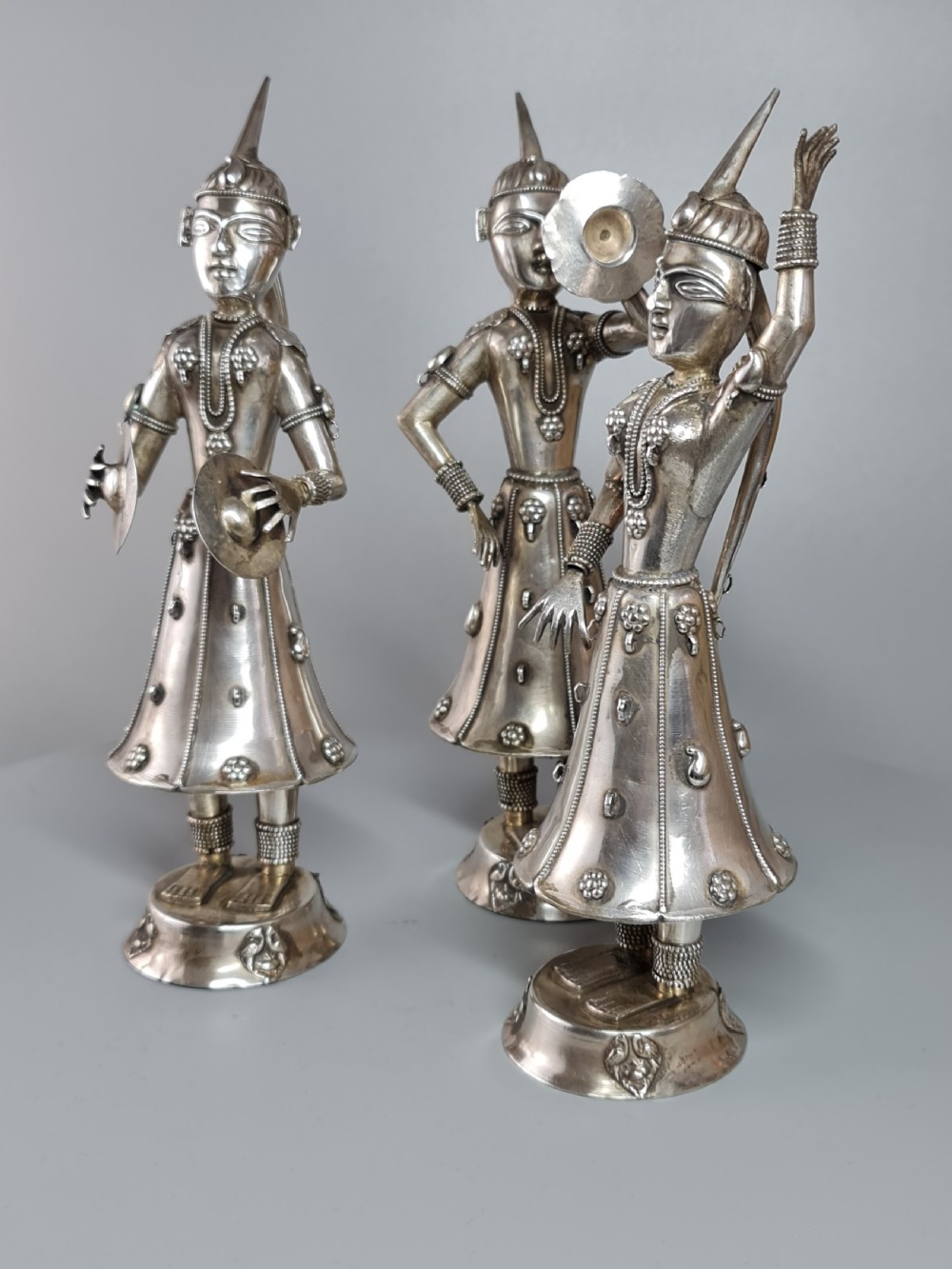 Fabulous trio of Large Vintage Solid Silver Indonesian Figures View XIII