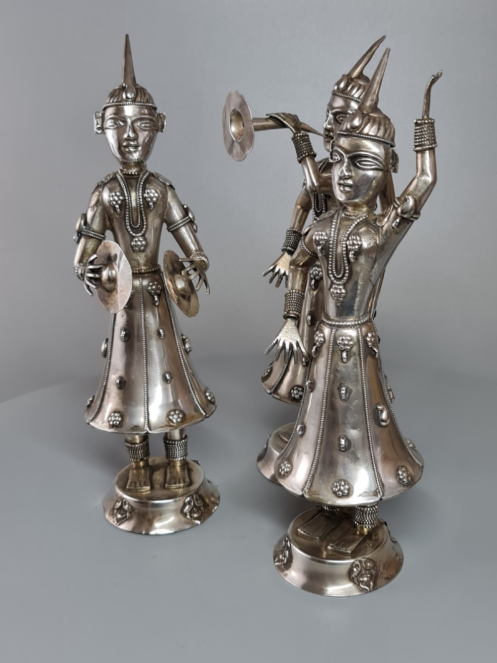 Fabulous trio of Large Vintage Solid Silver Indonesian Figures View XVI