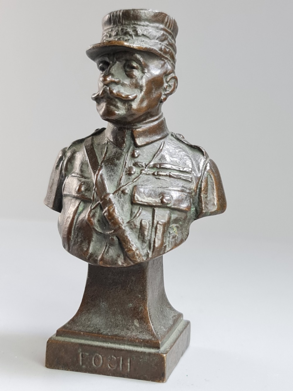 Fine Elkington & Co Bronze Bust of Marshall Foch View X