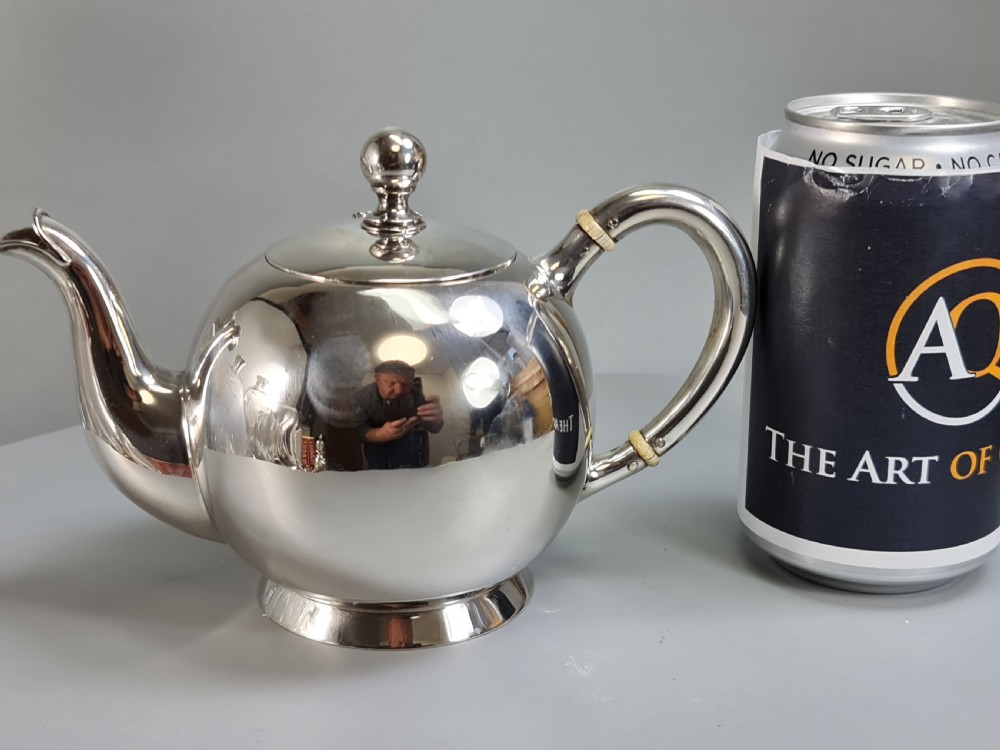 Fine Quality 19thc Austro. Hungarian Silver Bullet Shaped Teapot View II