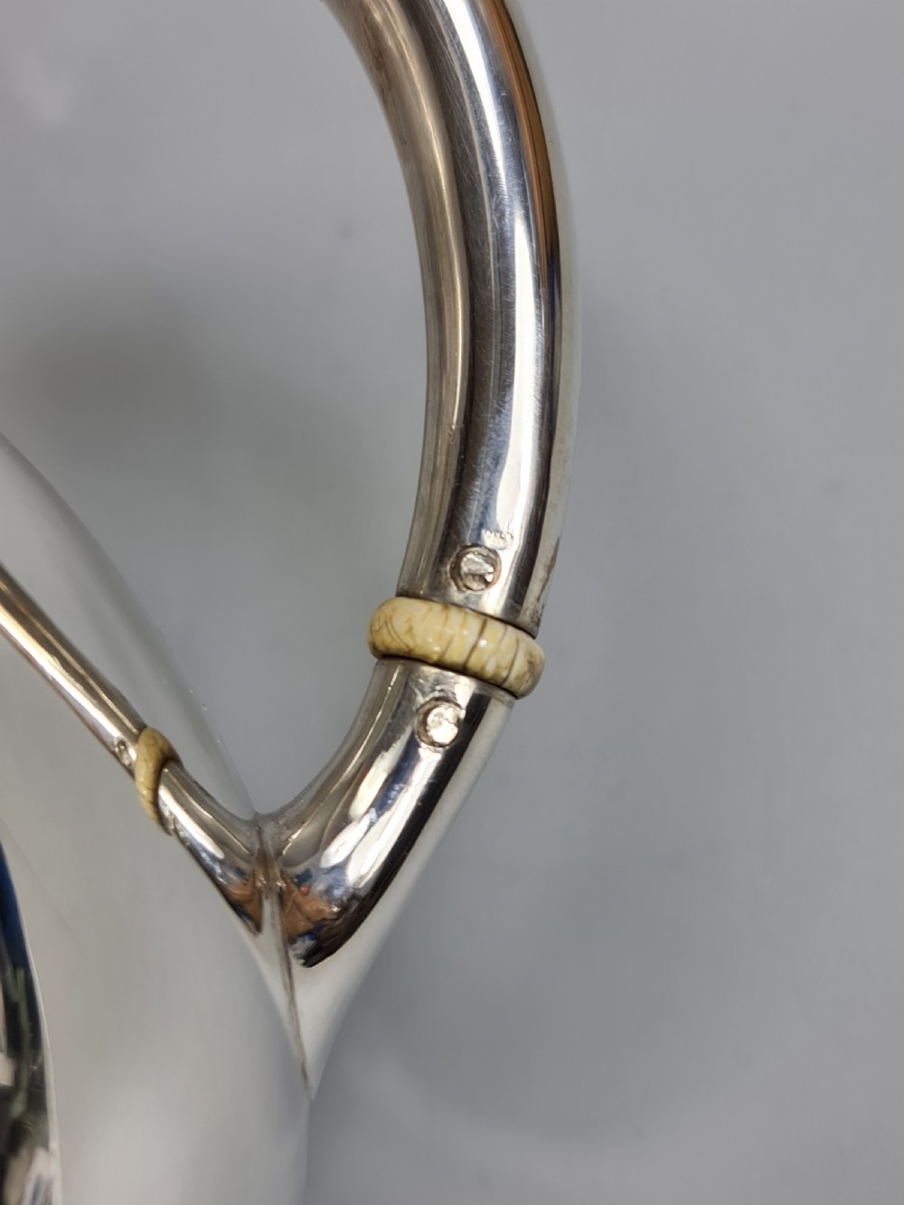 Fine Quality 19thc Austro. Hungarian Silver Bullet Shaped Teapot View III