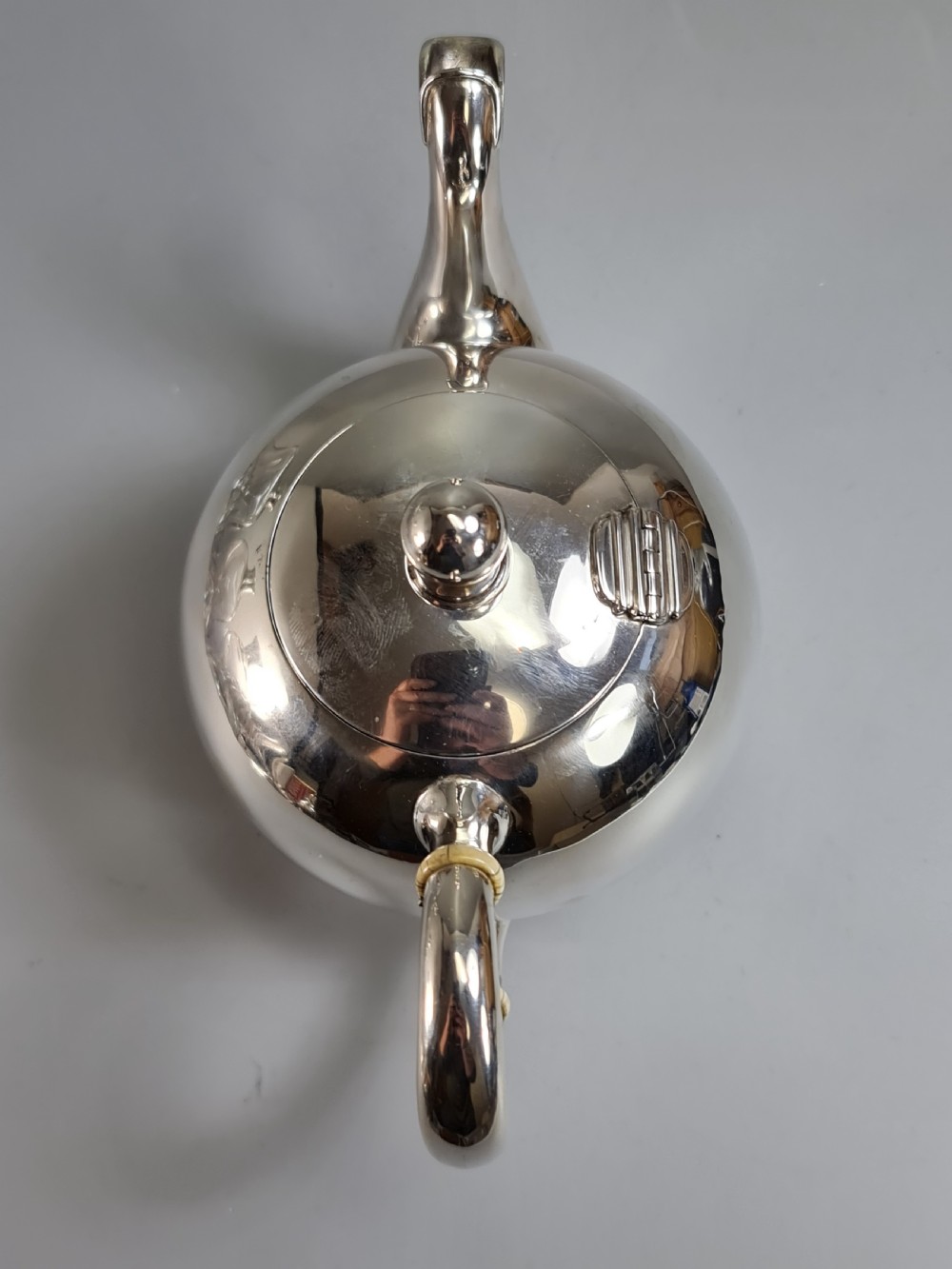 Fine Quality 19thc Austro. Hungarian Silver Bullet Shaped Teapot View VII