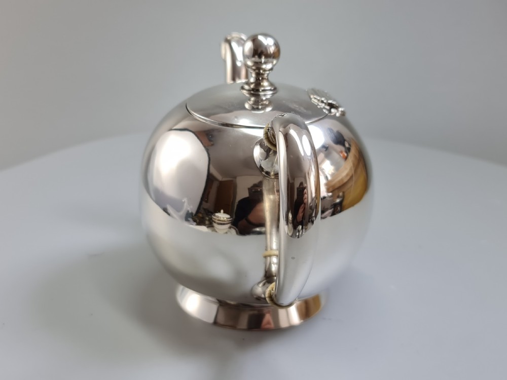 Fine Quality 19thc Austro. Hungarian Silver Bullet Shaped Teapot View IX