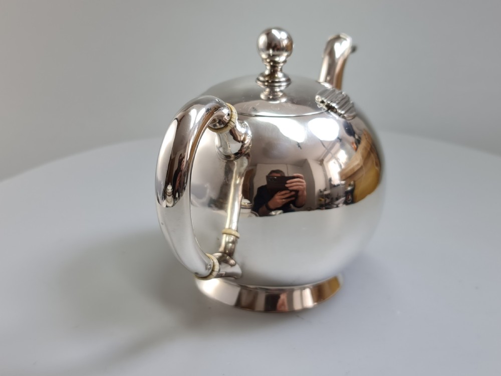 Fine Quality 19thc Austro. Hungarian Silver Bullet Shaped Teapot View X