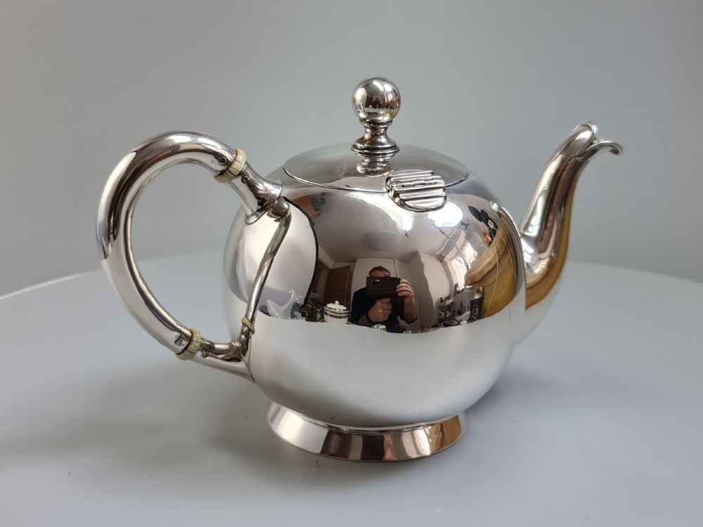 Fine Quality 19thc Austro. Hungarian Silver Bullet Shaped Teapot View XIII