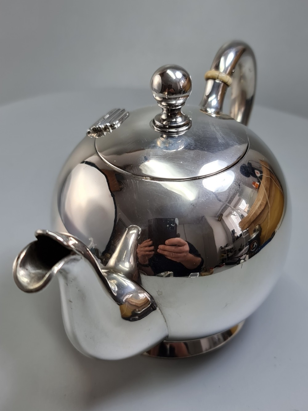 Fine Quality 19thc Austro. Hungarian Silver Bullet Shaped Teapot View XIV