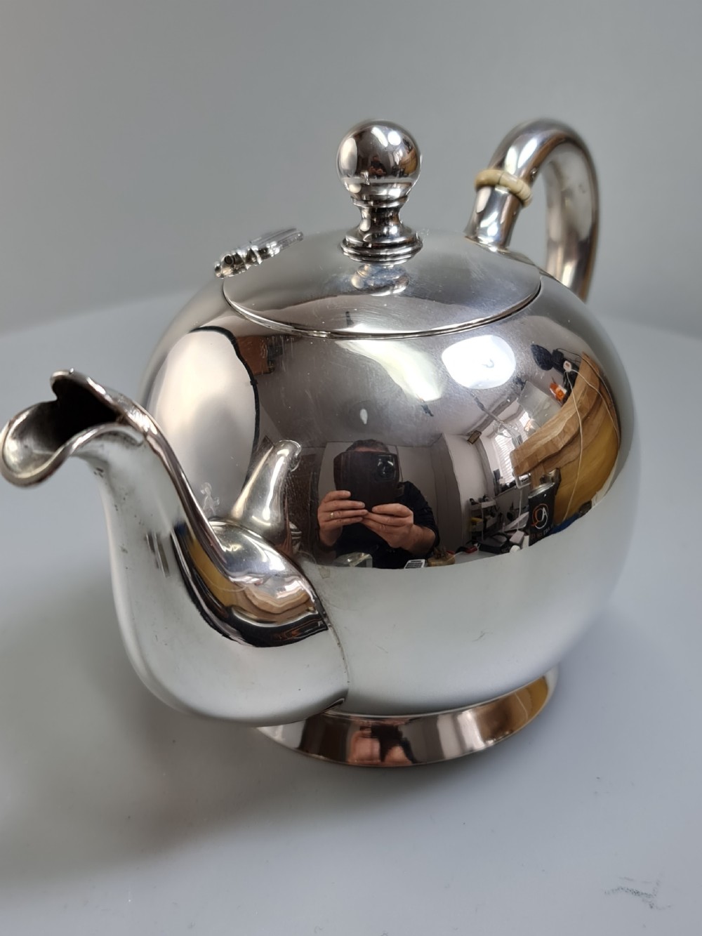 Fine Quality 19thc Austro. Hungarian Silver Bullet Shaped Teapot View XV