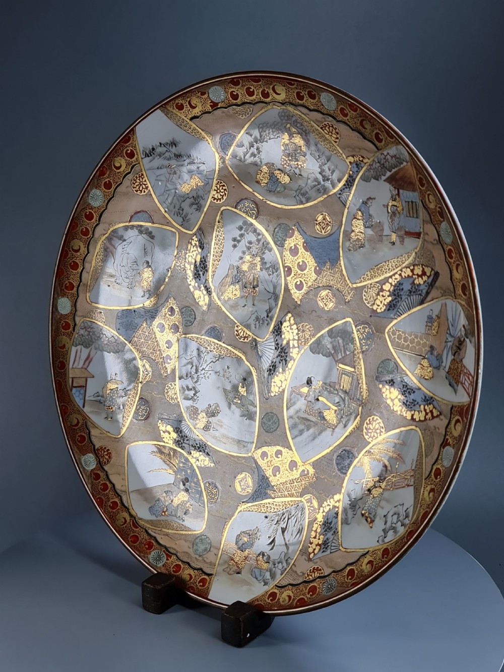 Exceptional Large 19thc Kutani Charger 37cm Diameter View IX