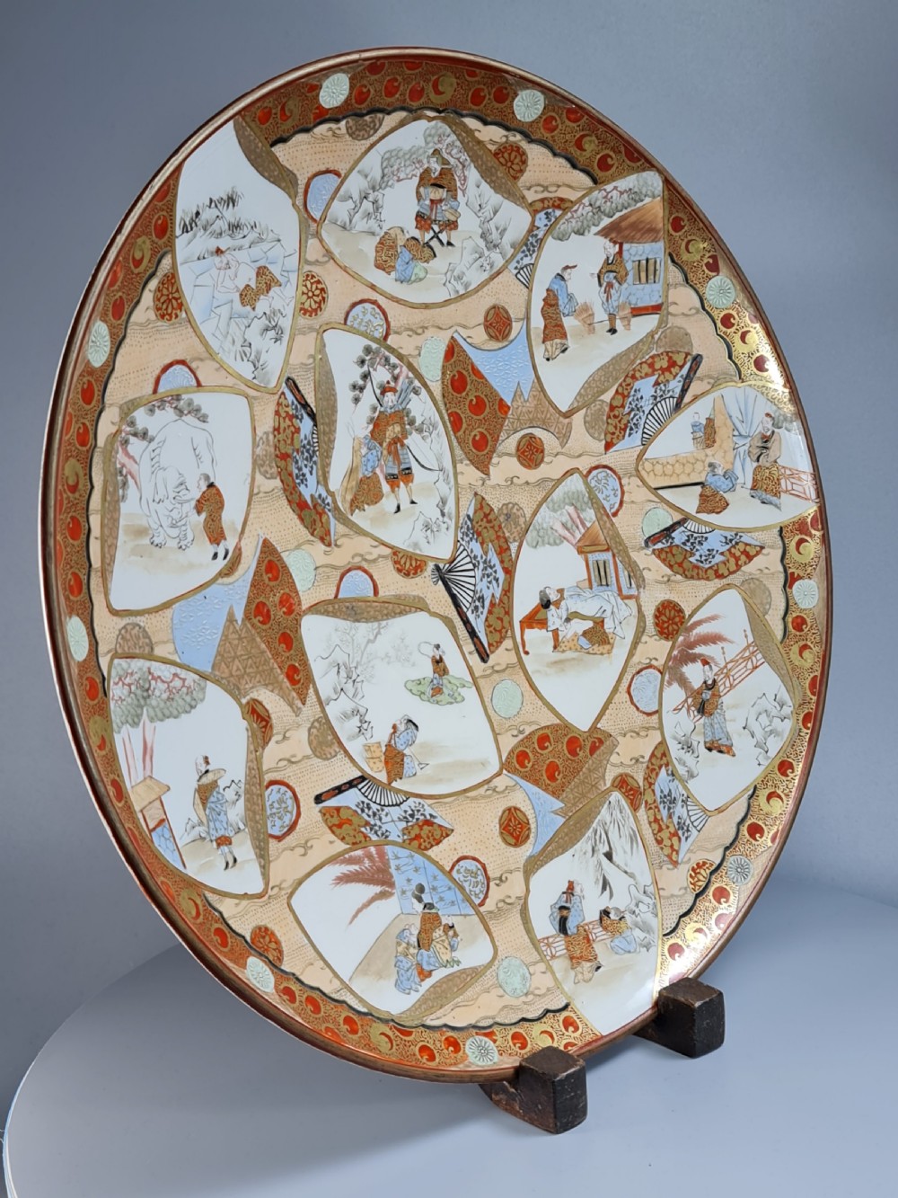 Exceptional Large 19thc Kutani Charger 37cm Diameter View X