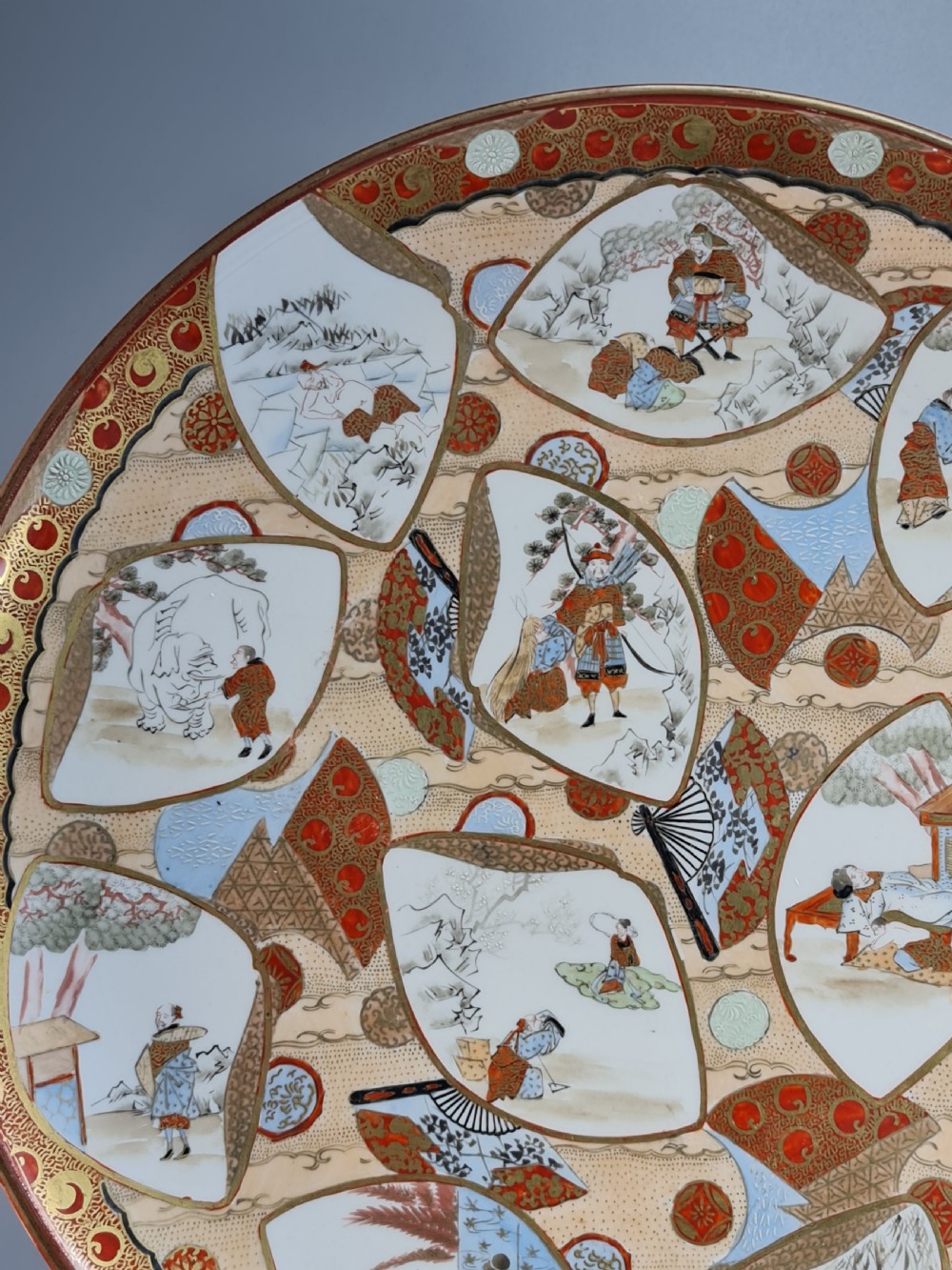 Exceptional Large 19thc Kutani Charger 37cm Diameter View XII