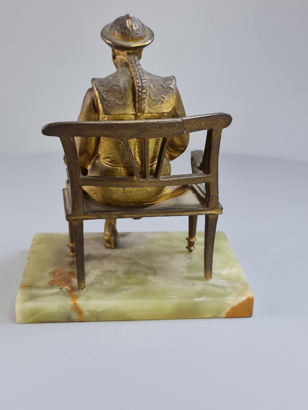French Gilt Bronze Seated Figure 'En Lecture' on Onyx Base c1900 View VIII