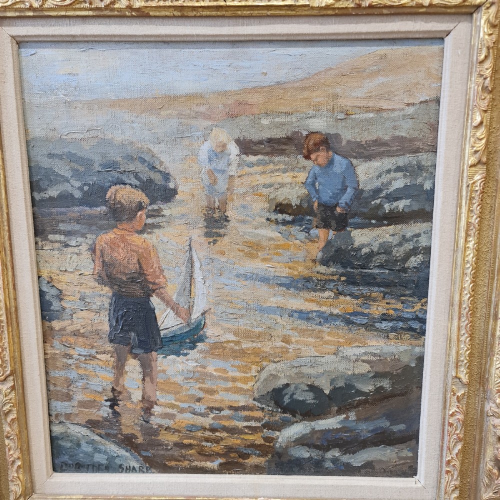 Beautiful 1930s Oil on Canvas after Dorothea Sharp, signed View III