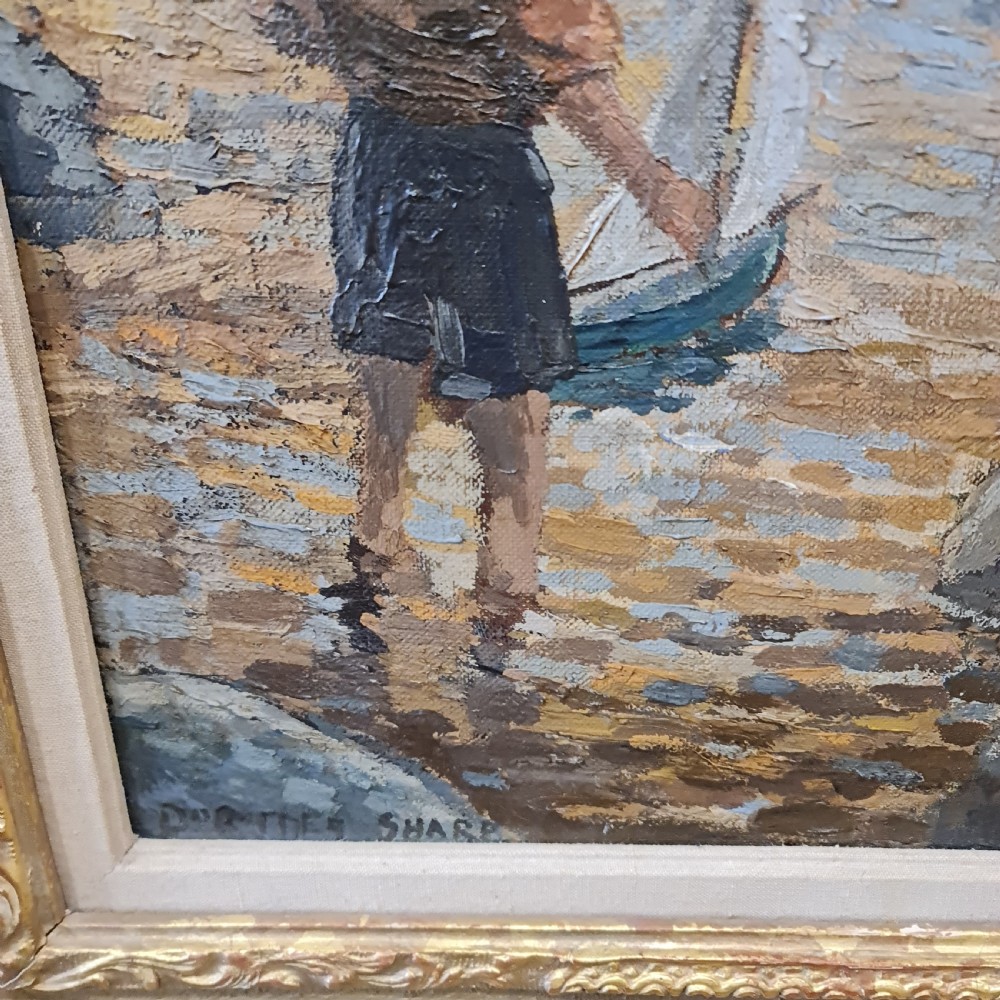 Beautiful 1930s Oil on Canvas after Dorothea Sharp, signed View IV