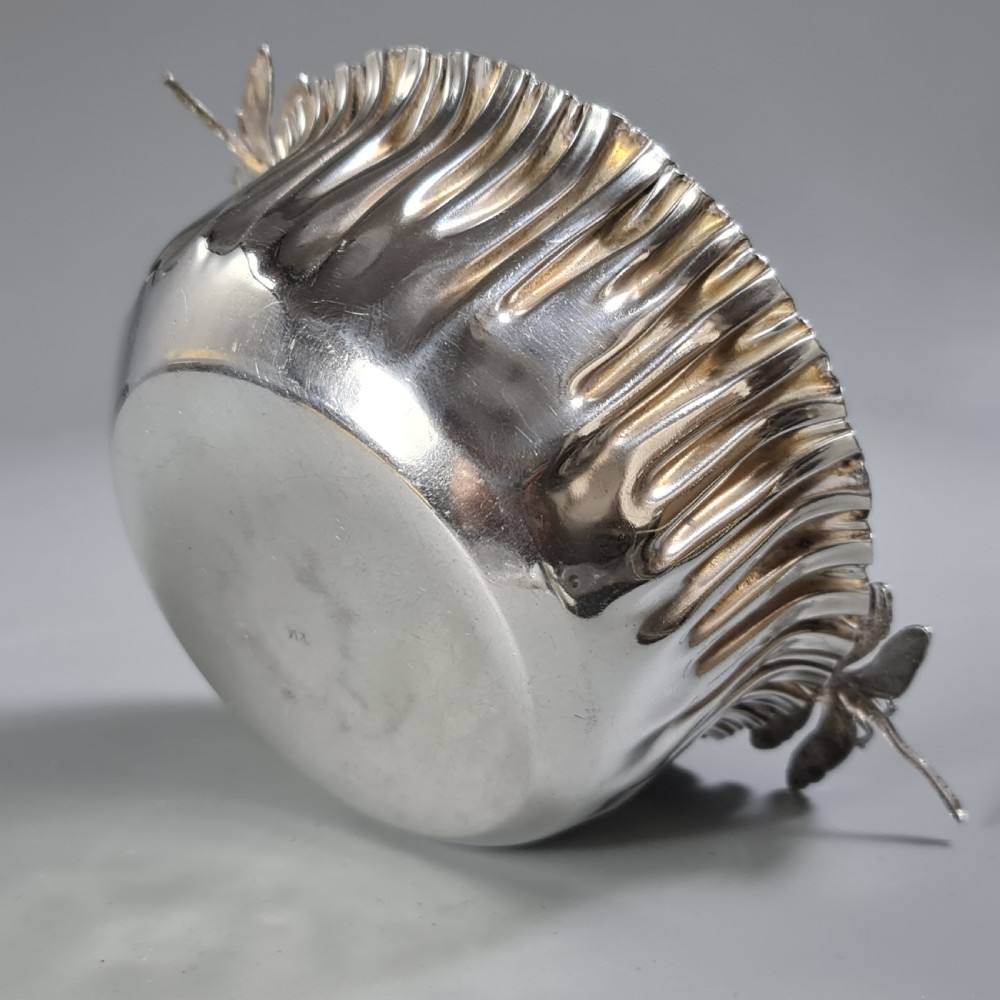 Stunning European Silver Dragonfly Bowl c1920s signed 'FM' View V