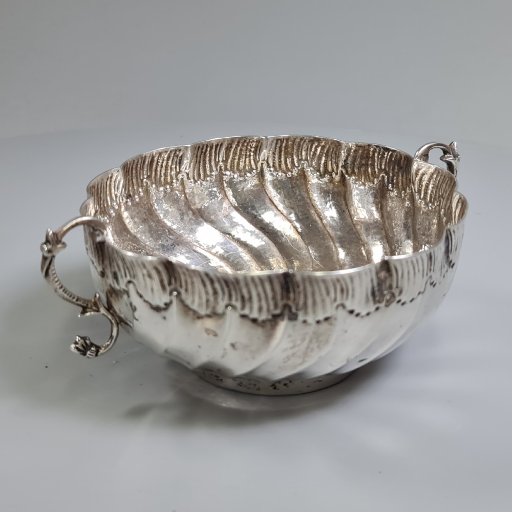 Beautiful 19thc Portuguese Silver Twin Handled Bowl View III