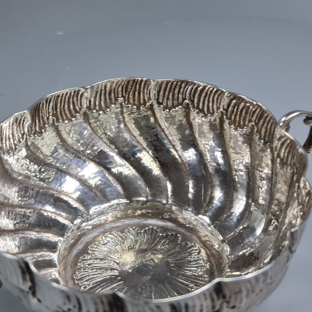 Beautiful 19thc Portuguese Silver Twin Handled Bowl View VI