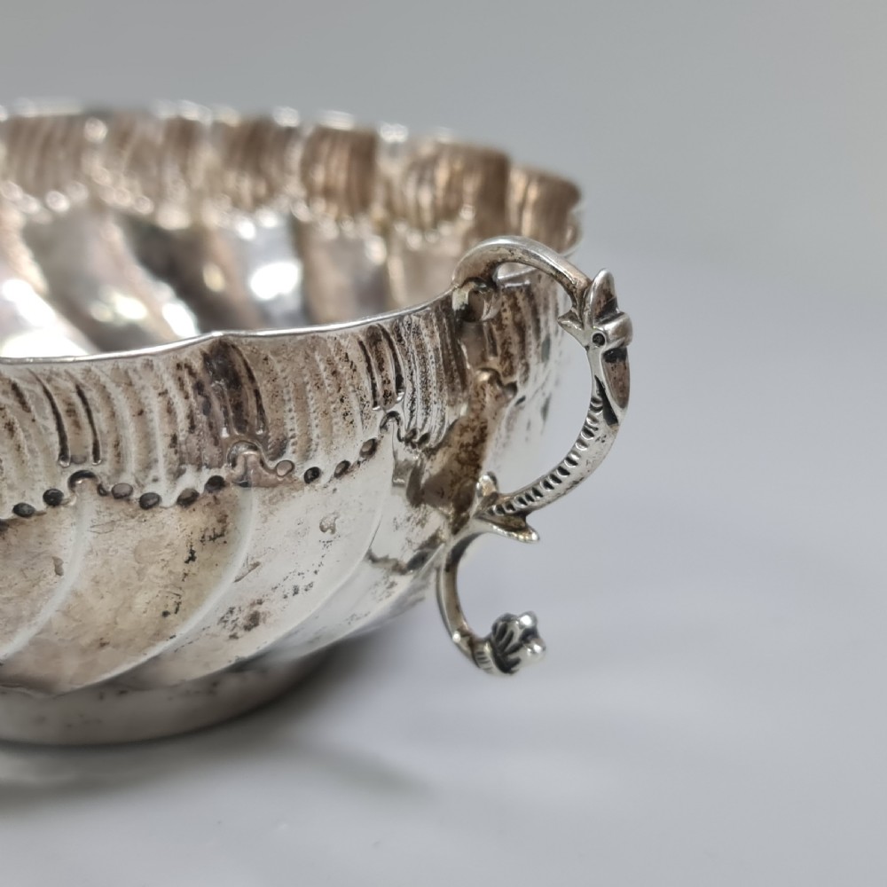 Beautiful 19thc Portuguese Silver Twin Handled Bowl View VII