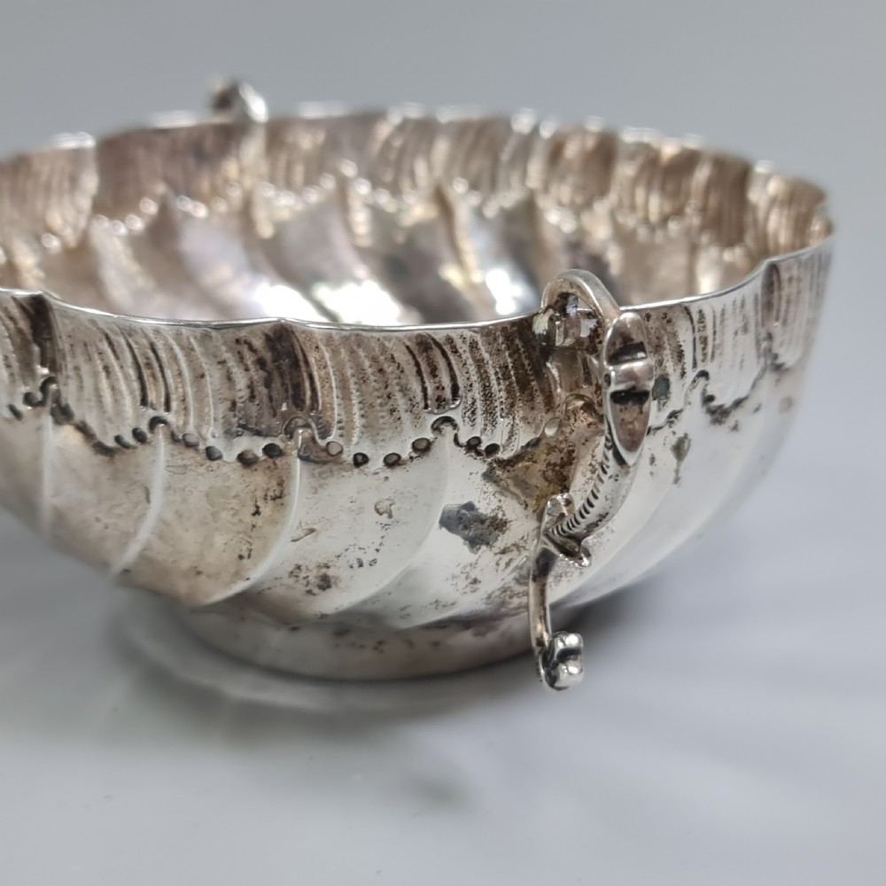 Beautiful 19thc Portuguese Silver Twin Handled Bowl View VIII