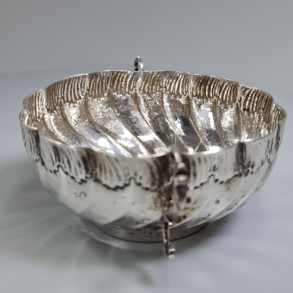Beautiful 19thc Portuguese Silver Twin Handled Bowl View XI