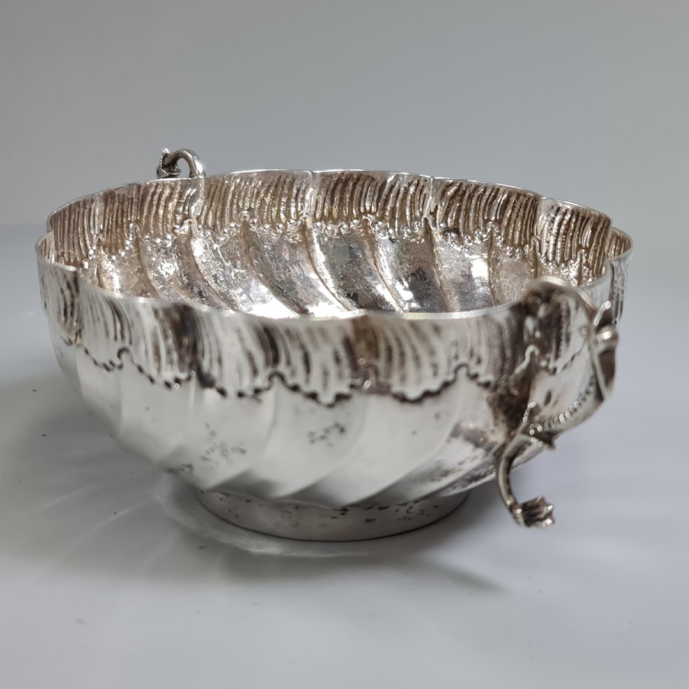 Beautiful 19thc Portuguese Silver Twin Handled Bowl View XIII