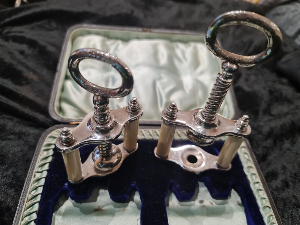 Rare Pair of Cased Victorian SP Nutcrackers View V