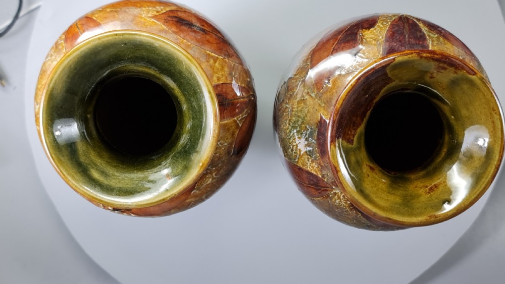 Large & Impressive Doulton Autumnal Vases View IV
