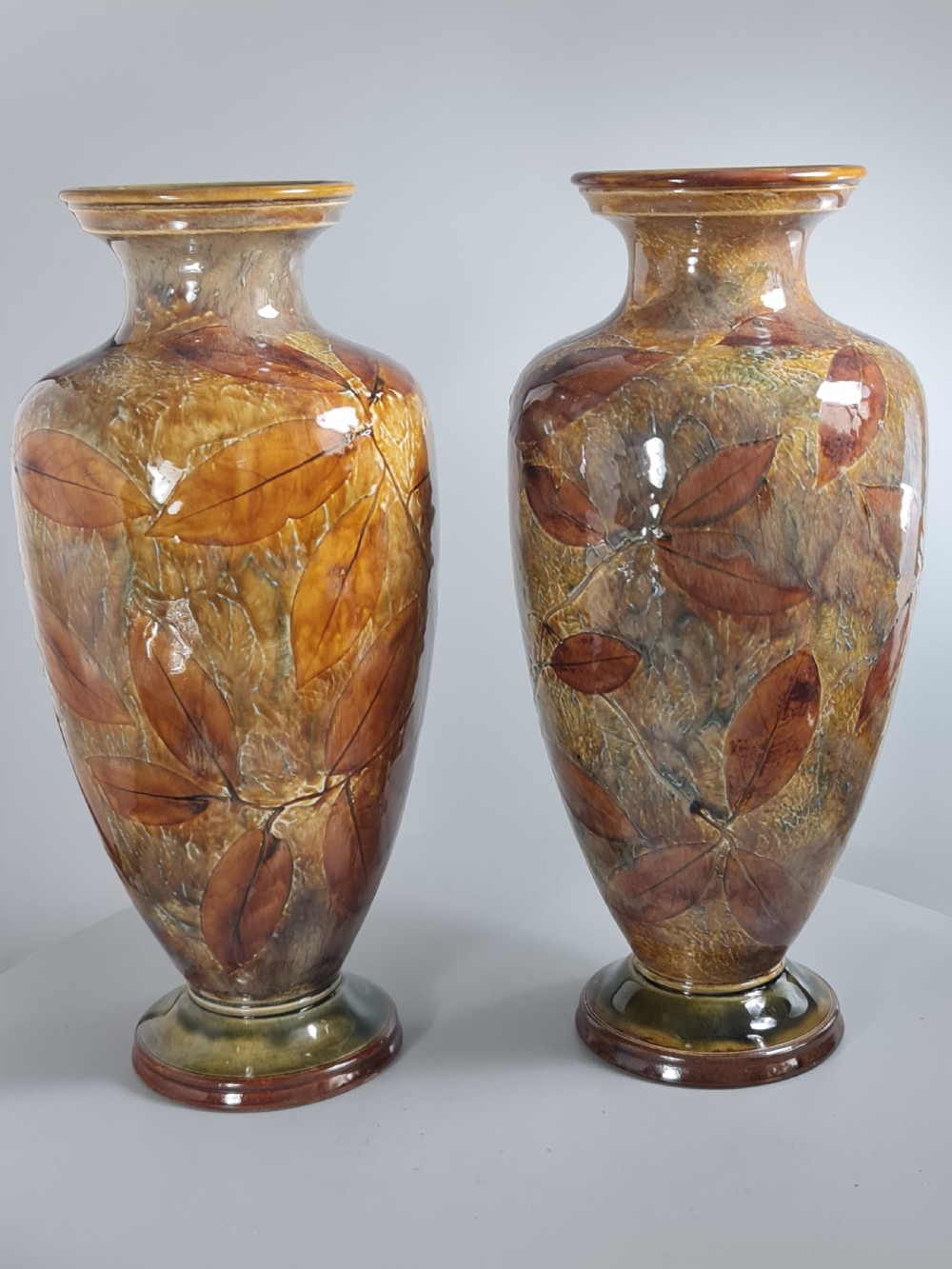 Large & Impressive Doulton Autumnal Vases View V