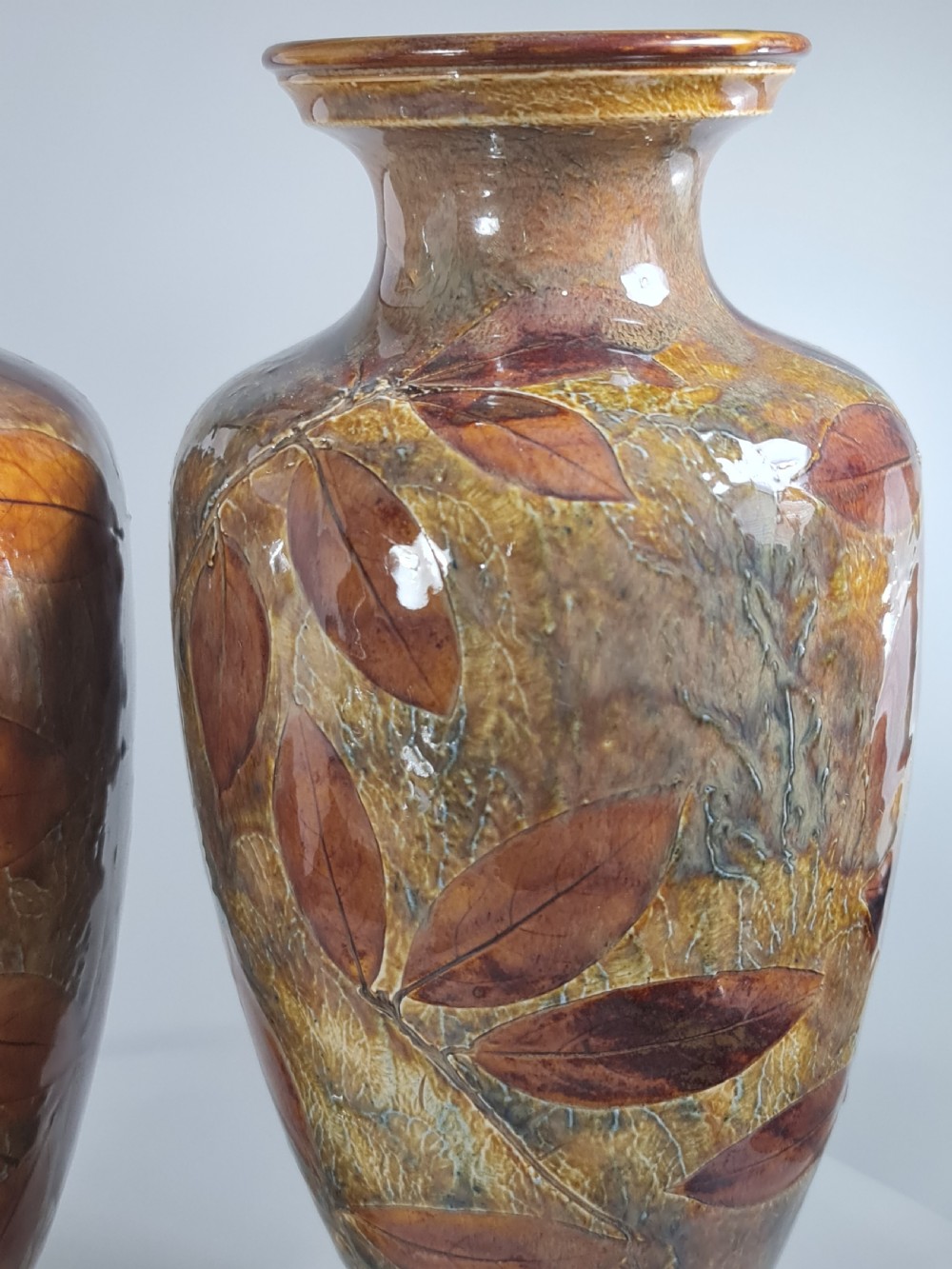 Large & Impressive Doulton Autumnal Vases View VIII