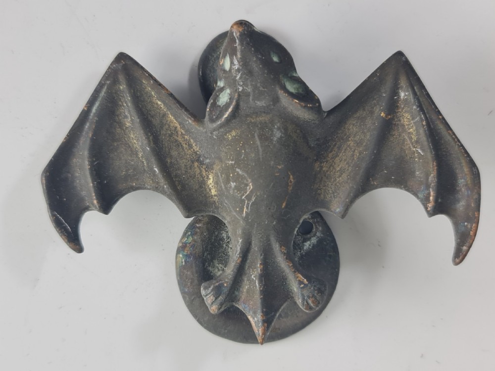 Interesting Rare Iron Bat Door Knocker c1900 View II