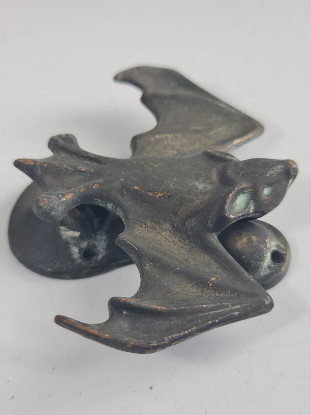 Interesting Rare Iron Bat Door Knocker c1900 View IV