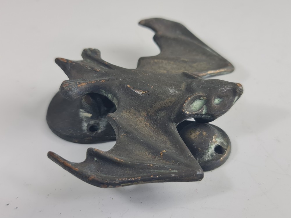 Interesting Rare Iron Bat Door Knocker c1900 View V